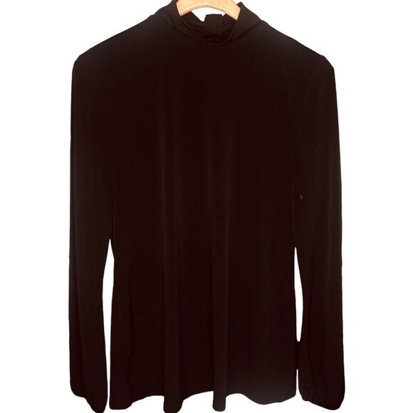 White House Black Market | Black Keyhole-Back Turtle Neck Blouse Size XL | EUC - Picture 3 of 11